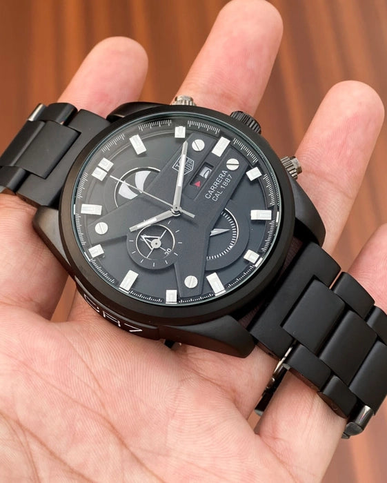 Tag CR7 Metal Black Chronograph Watch