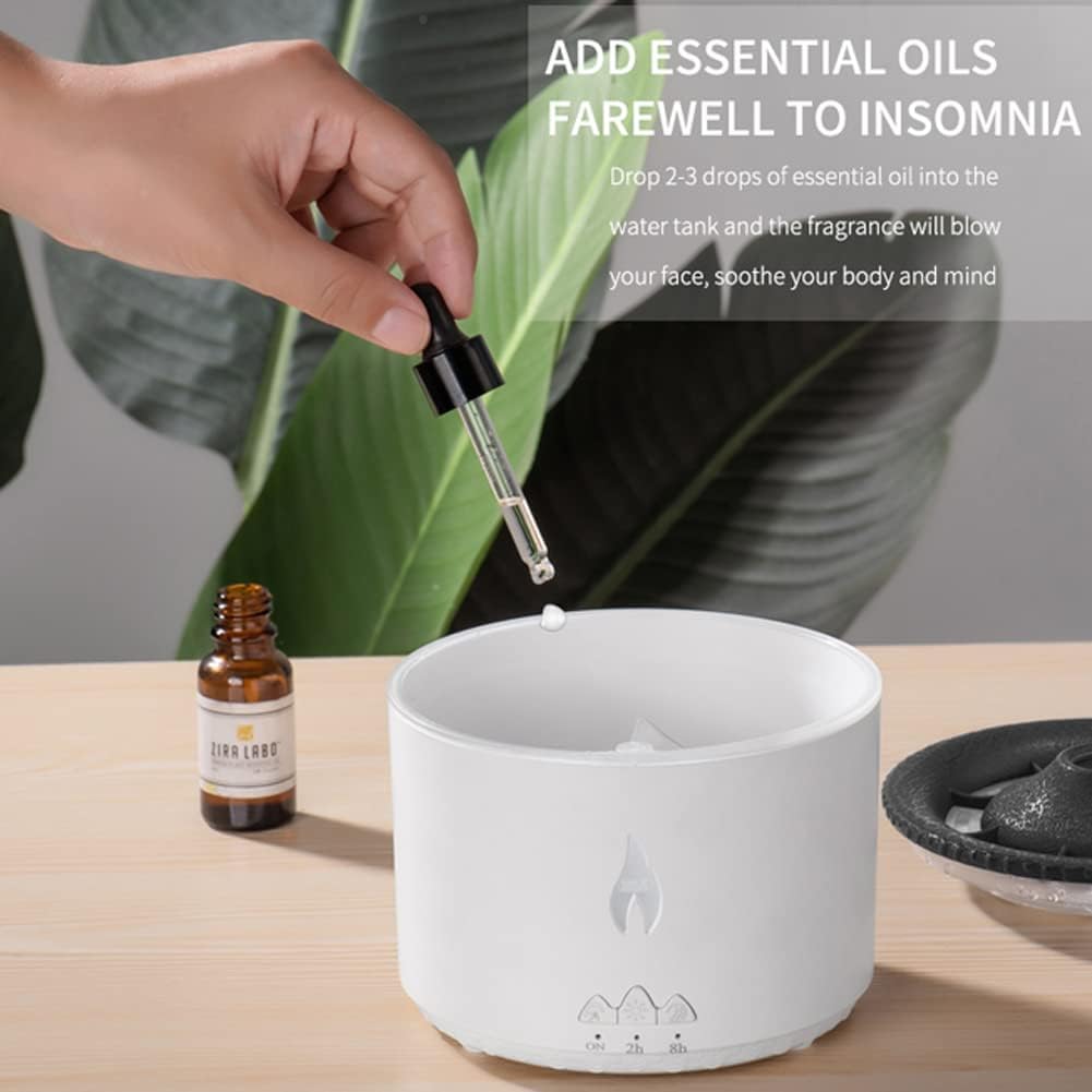 Dhyanut Oil Diffuser with Flame Light Cool Mist Humidifier with 2 Mist Modes Timer and Auto-Off Safety Protection Quiet Diffusers for Aromatherapy Essential Oil for Home Office SPA Yoga | Plastic