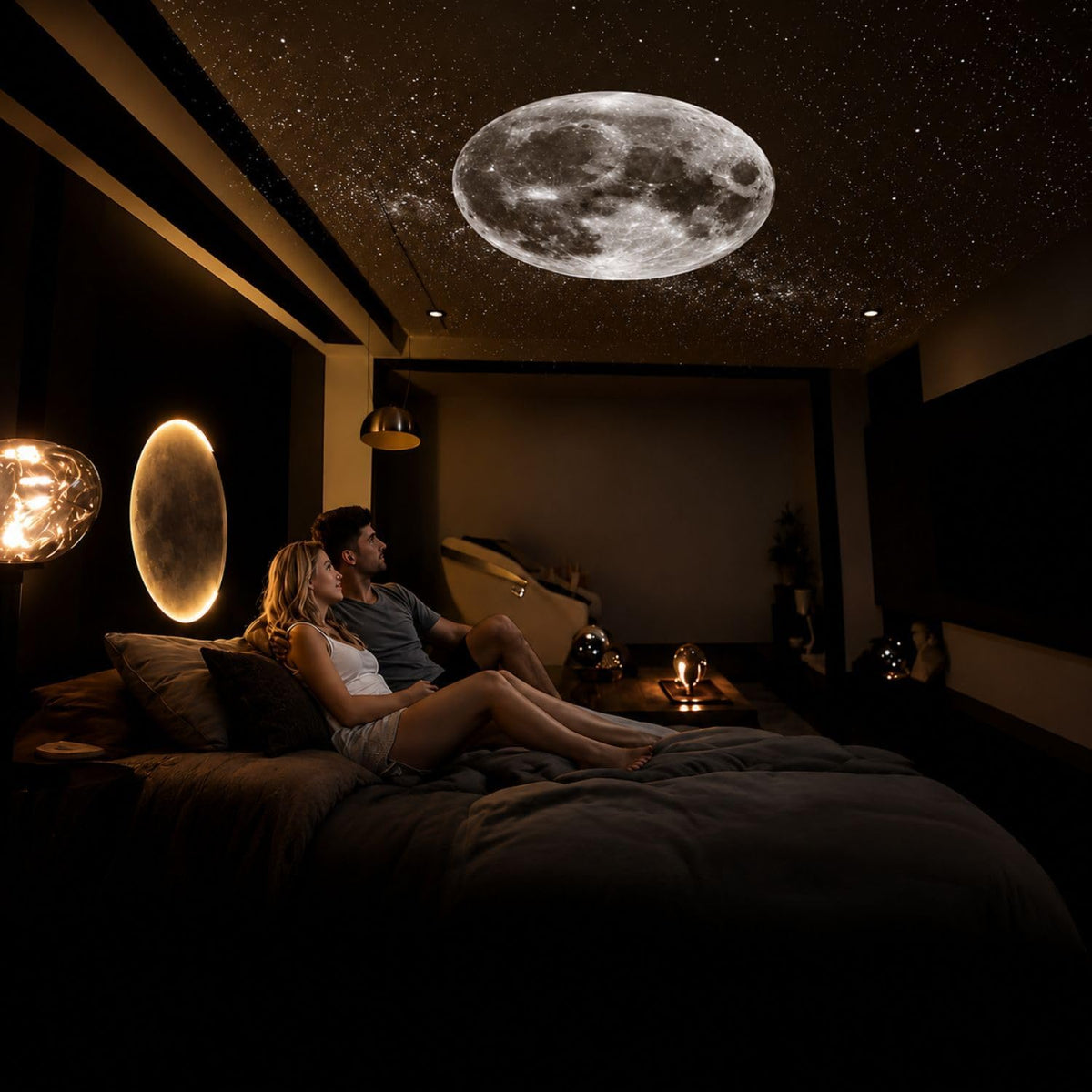 Roscoe 2-in-1 Galaxy Projector Night Light, USB Starry Sky Projector (12 Slide), Mini LED Galaxy Projector with Adjustable Brightness, 360° Moon Projection, USB Powered for Bedroom & Room Decor